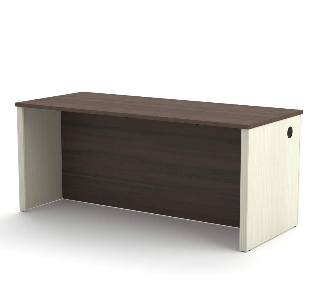 Bestar Prestige + 72W White Chocolate & Antigua Computer Desk - Modern Home Office Furniture for Work & Study | Perfect for Small Spaces & Remote Work