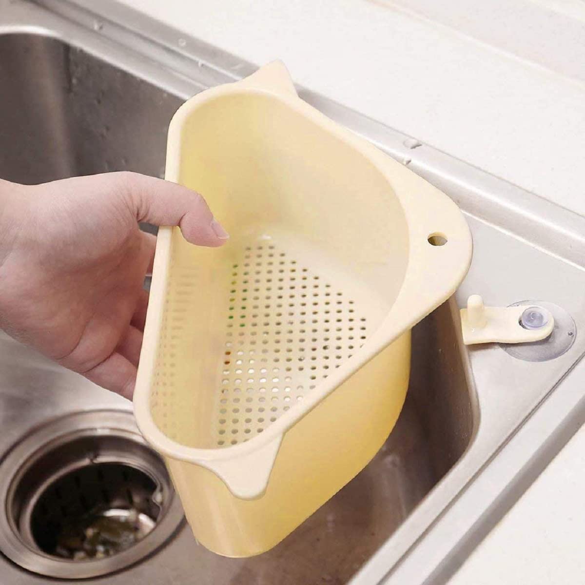 KKR Enterprise® Plastic Triangle Drain Shelf with Suction Cups - Multicolor Kitchen Sink Organizer for Sponge, Soap & Dish Brush | Space-Saving Bathroom & Kitchen Storage Solution