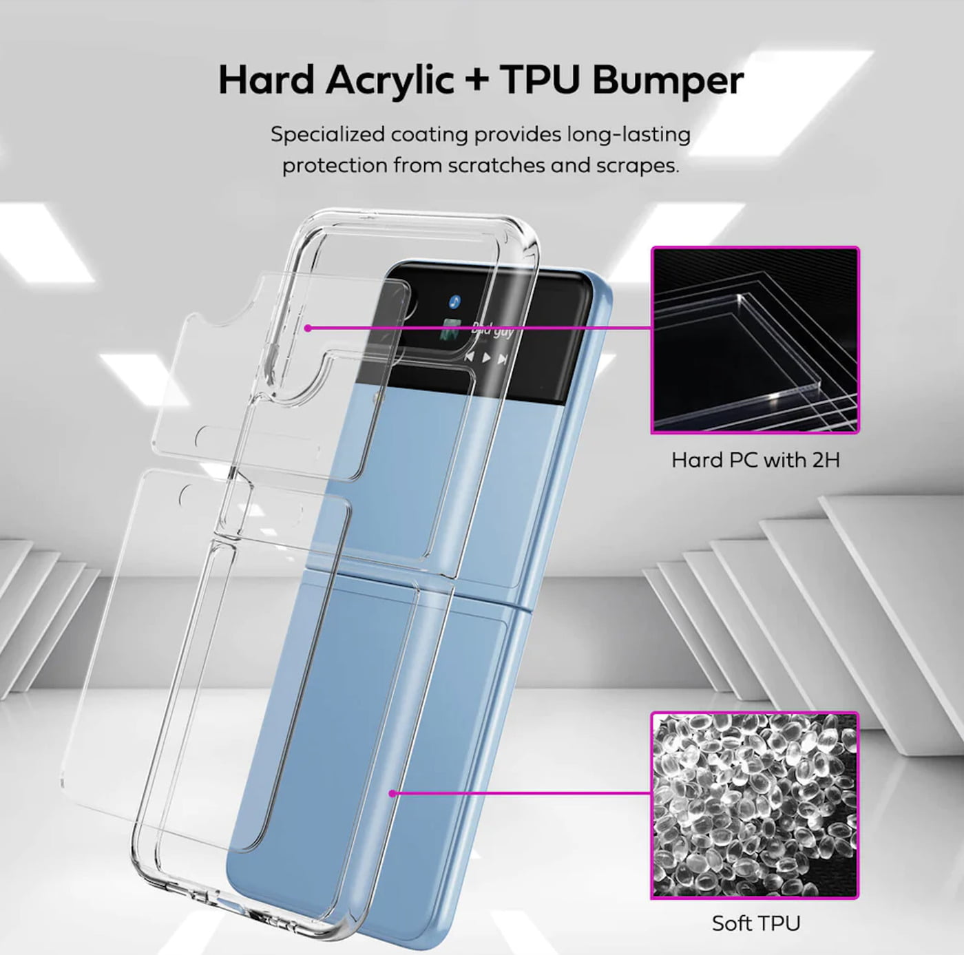 Premium iShield Crystal Palace Clear Case for Samsung Galaxy Z Flip 4 - Slim Protective Cover with Shock Absorption | Perfect for Everyday Use, Travel & Outdoor Activities