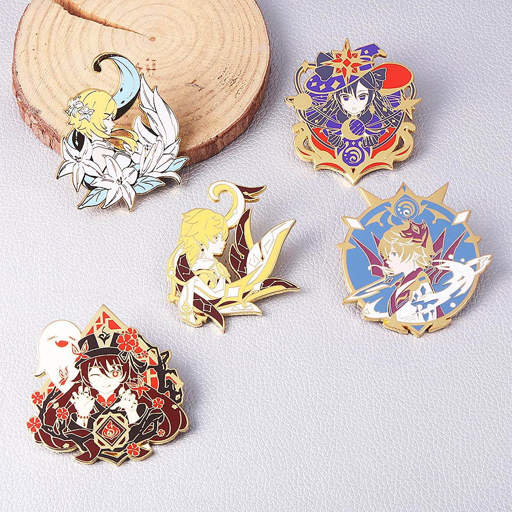 Genshin Impact Hu Tao Brooch Pin - Anime Cosplay Enamel Lapel Pin - Perfect Gift for Fans, Women & Girls - Great for Cosplay, Collecting & Fashion Accessories