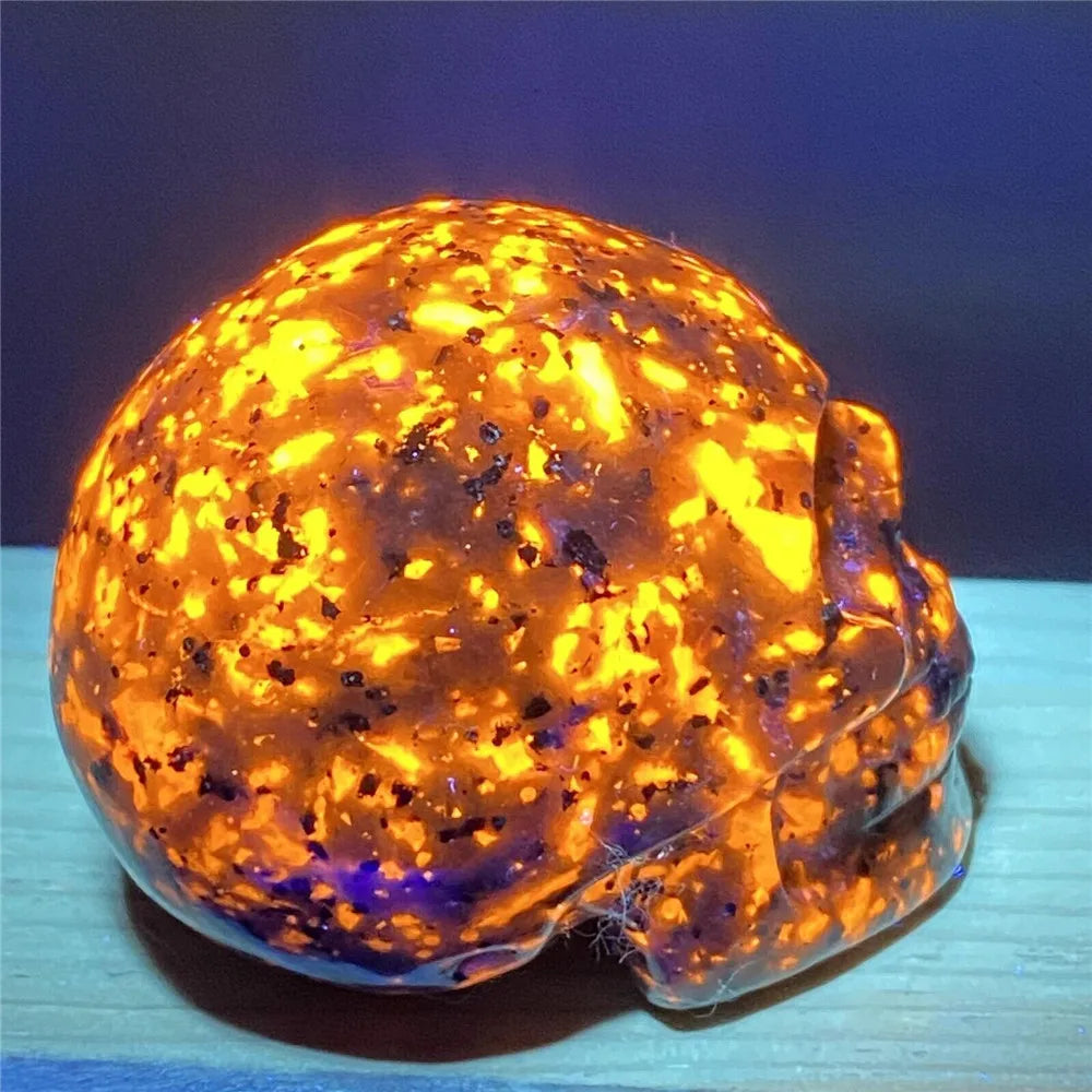 Natural Yooperlite Crystal Skull - Hand Carved Energy Gemstone for Reiki Healing & Spiritual Decor | Perfect for Meditation Rooms, Home Decor, and Healing Spaces
