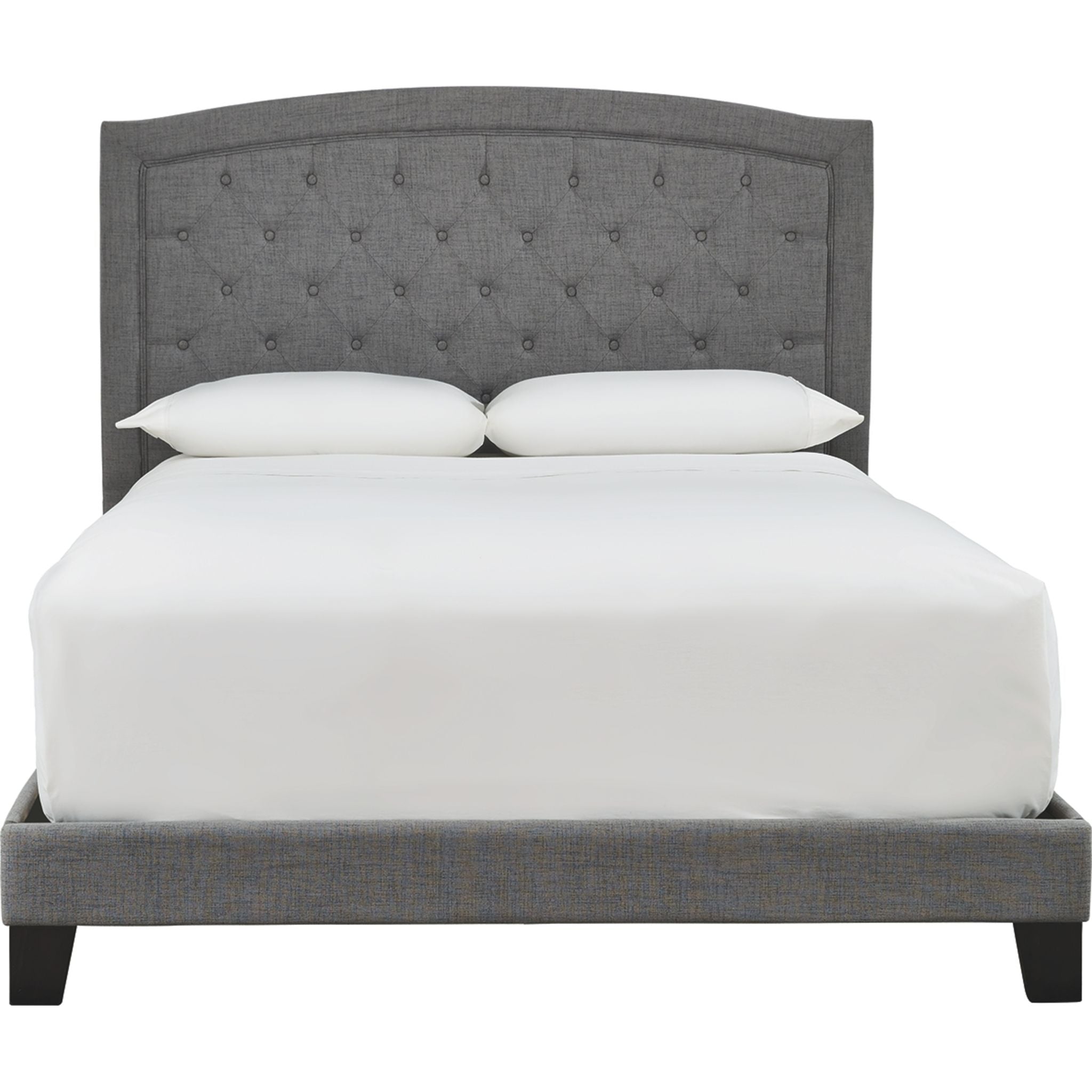 Adelloni Queen Size Bed Frame with Headboard - Modern Platform Bed for Bedroom, Guest Room & Dorm - Sturdy Wooden Slat Support & Easy Assembly