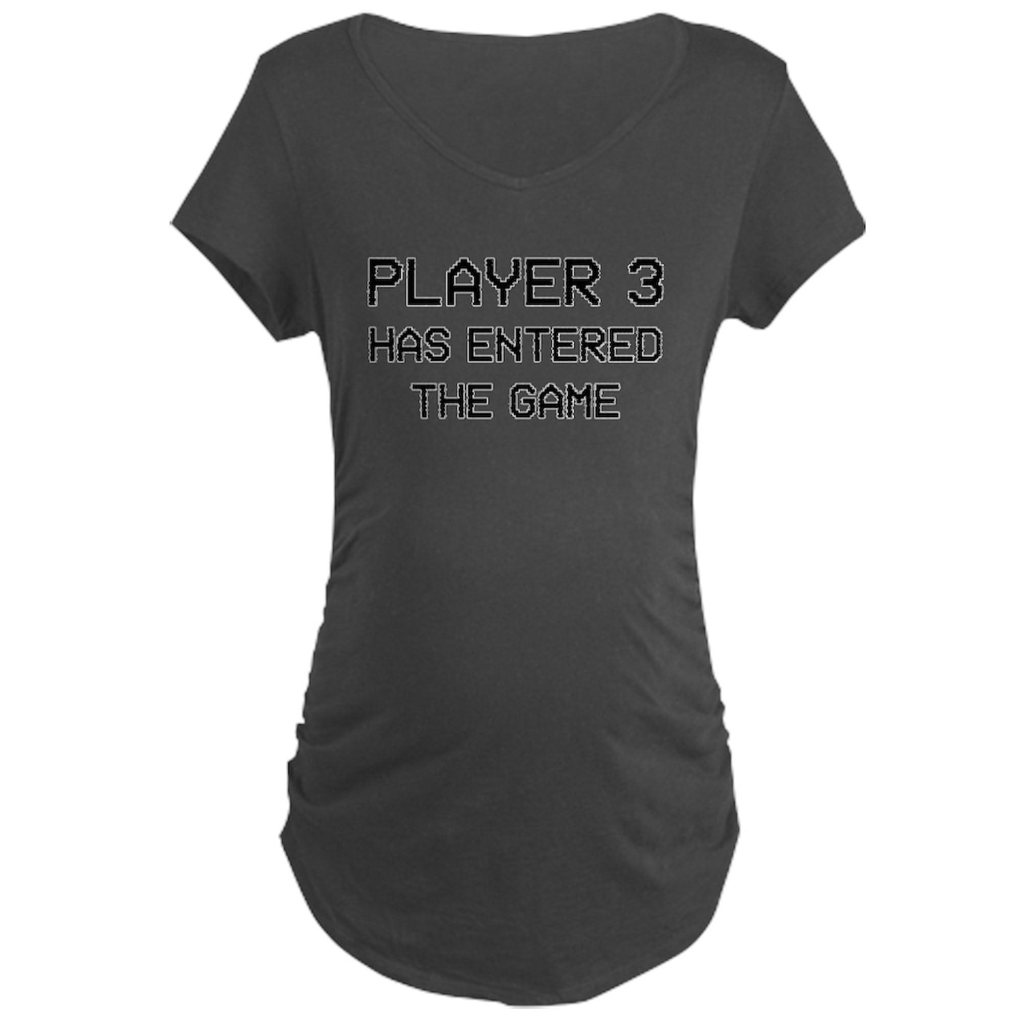 Player 3 Has Entered The Game Maternity T-Shirt for Women - Stretchable Ruched Side Design for Comfort During Pregnancy - Perfect for Baby Showers, Gender Reveals & Maternity Photos