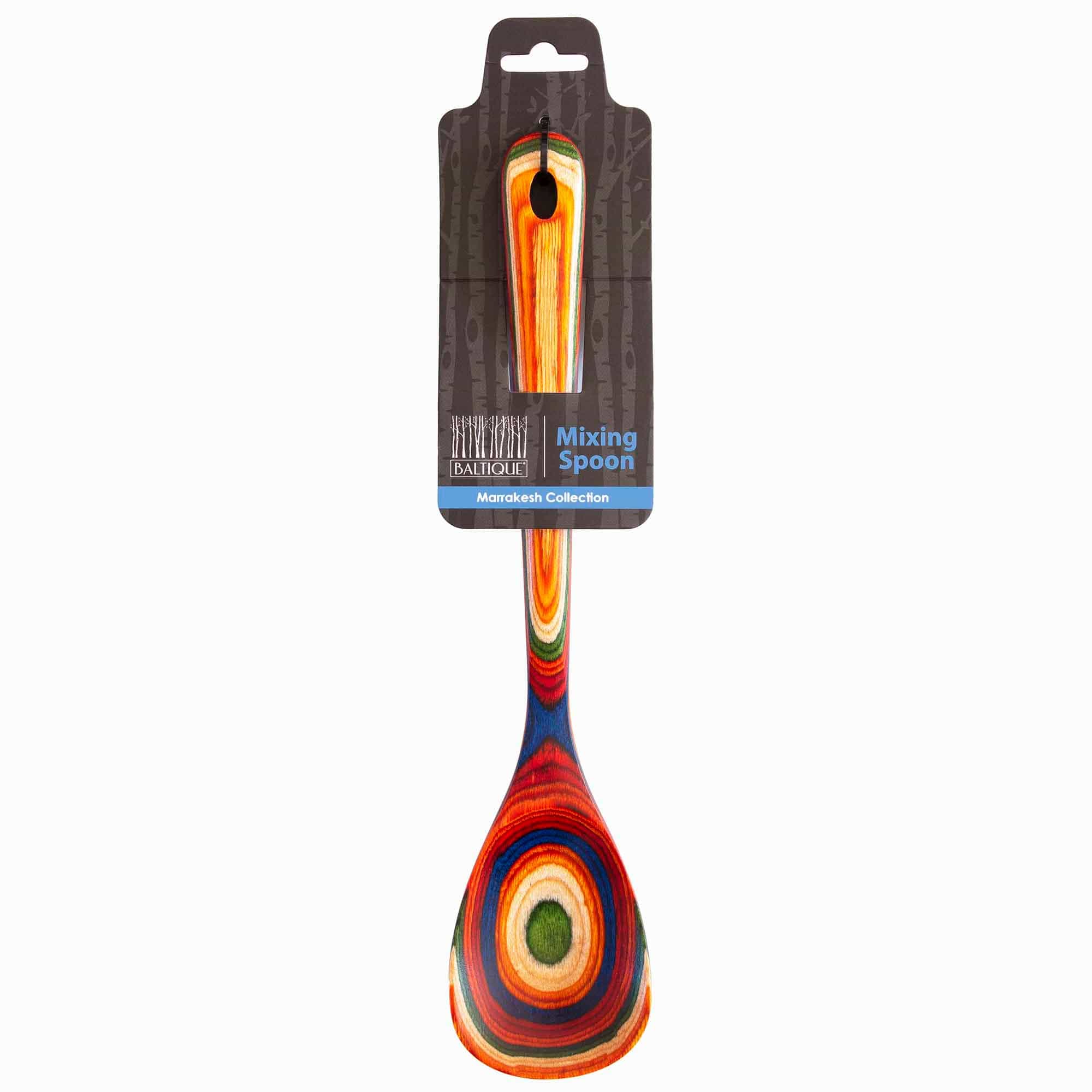 Baltique® Marrakesh Collection Wooden Cooking Spoon - 12.5 Inch Natural Wood Kitchen Utensil for Stirring, Mixing & Serving - Perfect for Soups, Sauces & Baking