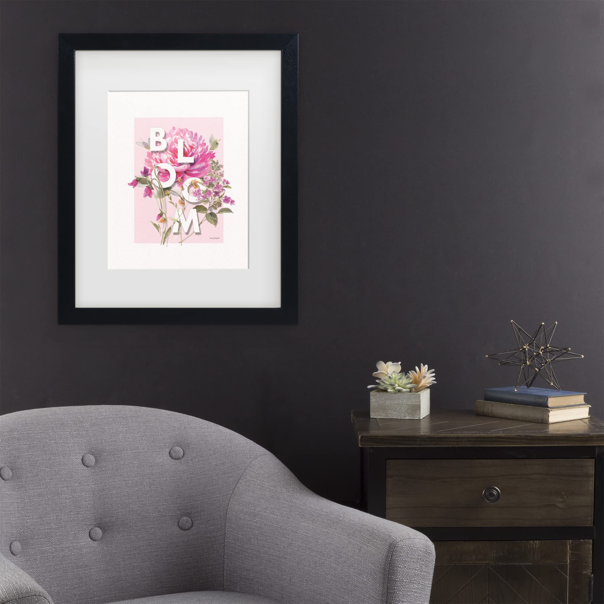Lisa Audit 'Obviously Pink 09' Canvas Wall Art Print - Modern Pink Floral Painting for Living Room, Bedroom & Office Decor