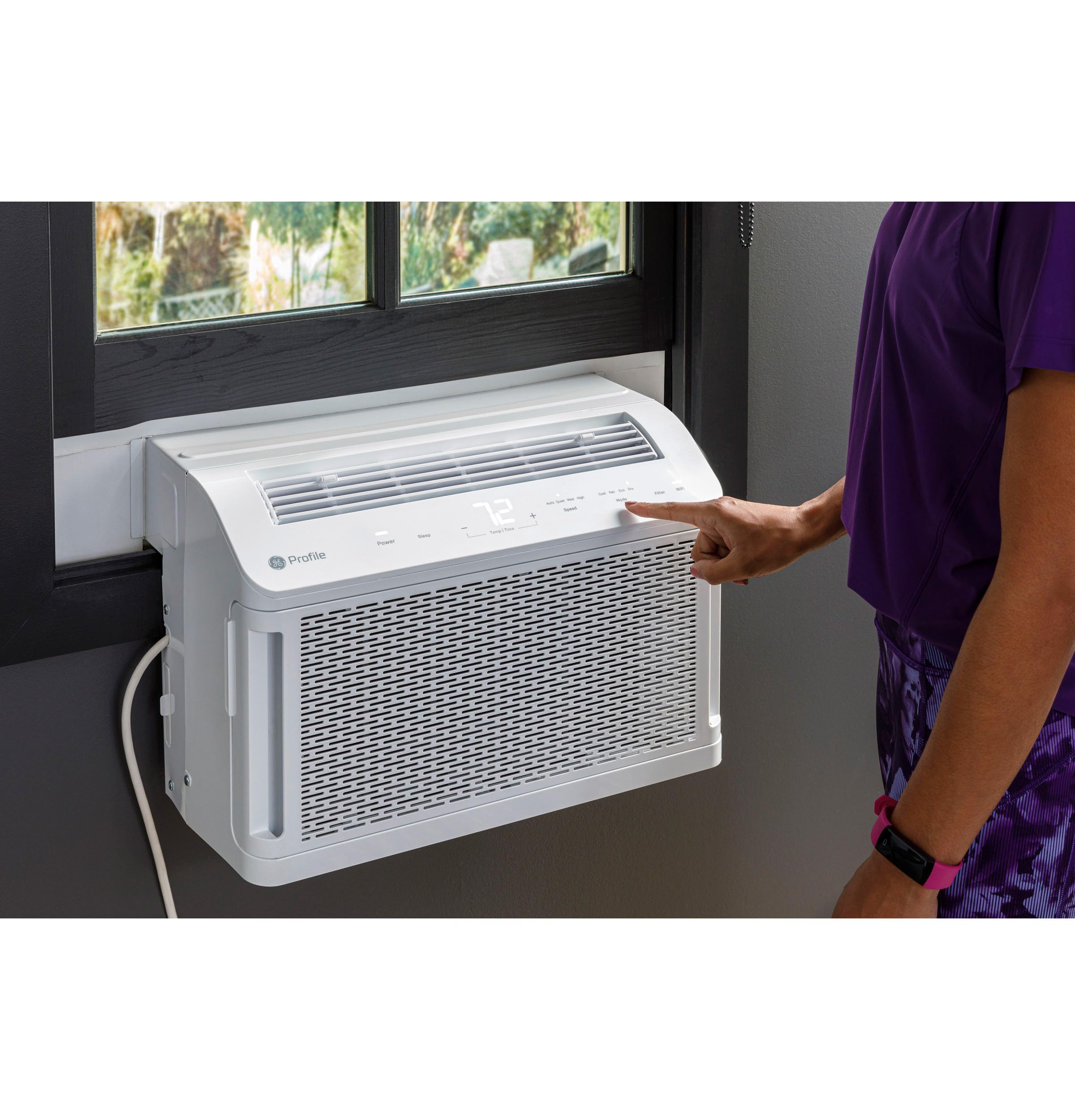 GE PROFILE AHTT08BC 8300 BTU White Window Air Conditioner - Cool & Quiet Cooling for Bedrooms, Living Rooms & Small Spaces