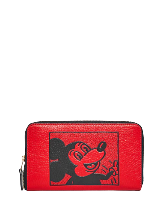 Coach Disney Mickey Mouse X Keith Haring Medium Zip ID Wallet - Stylish Crossbody Wallet for Women, Perfect for Travel, Shopping & Everyday Use