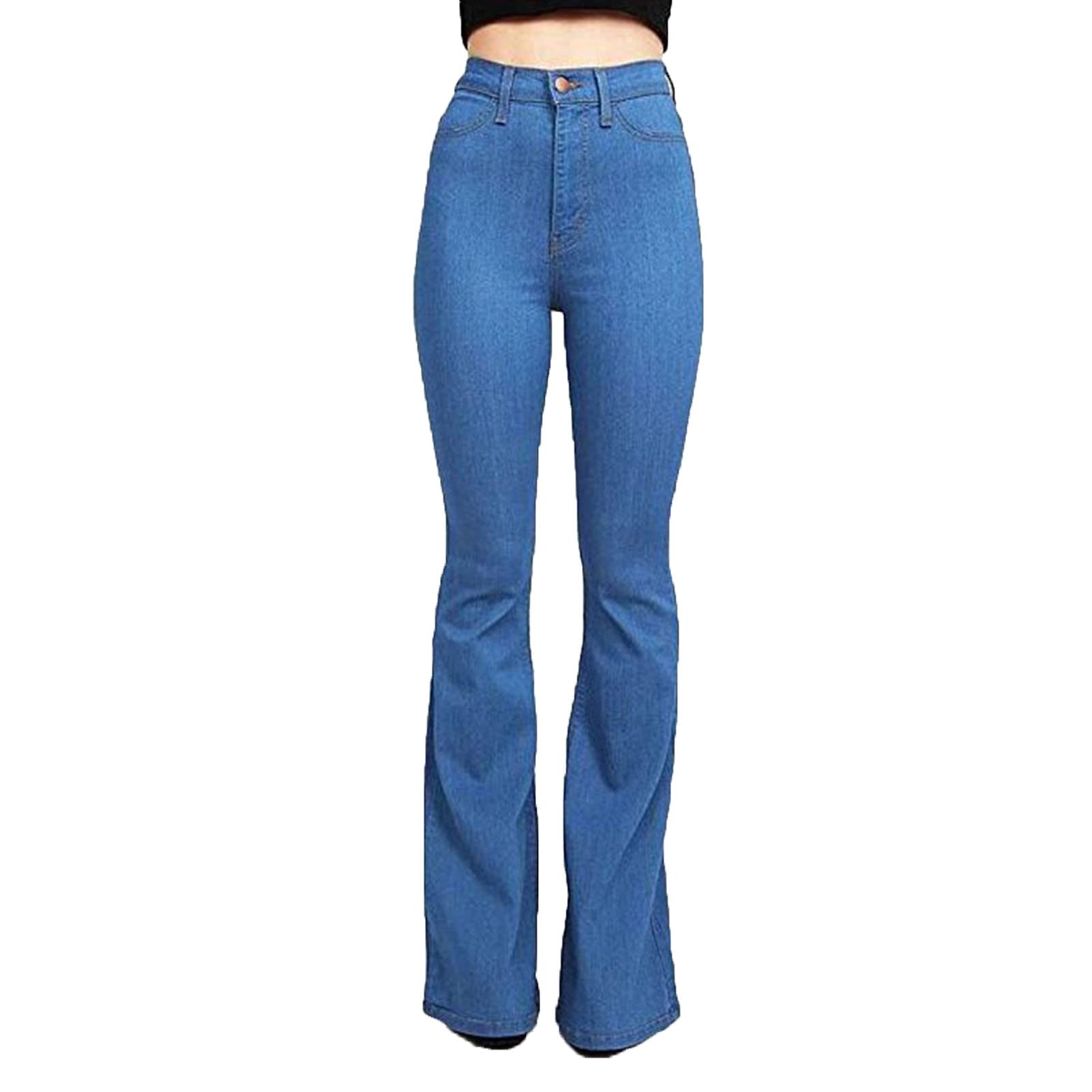 Vintage High Waisted Flare Jeans for Women - Comfort & Style for Casual Outings