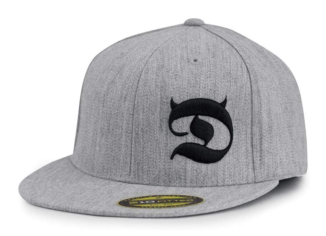 RED DEVIL CLOTHING Horned D Flat Bill Snapback Hat - Stylish Adjustable Baseball Cap for Men & Women - Perfect for Sports, Concerts, and Streetwear Fashion