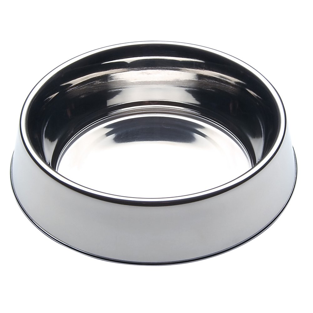 Ferplast Supernova 180 Dog Bowl - 1.6L Stainless Steel Pet Food & Water Dish (26.3cm Diameter x 5.8cm Height) - Durable, Non-Slip Base for Indoor & Outdoor Use - Perfect for Large Breed Dogs