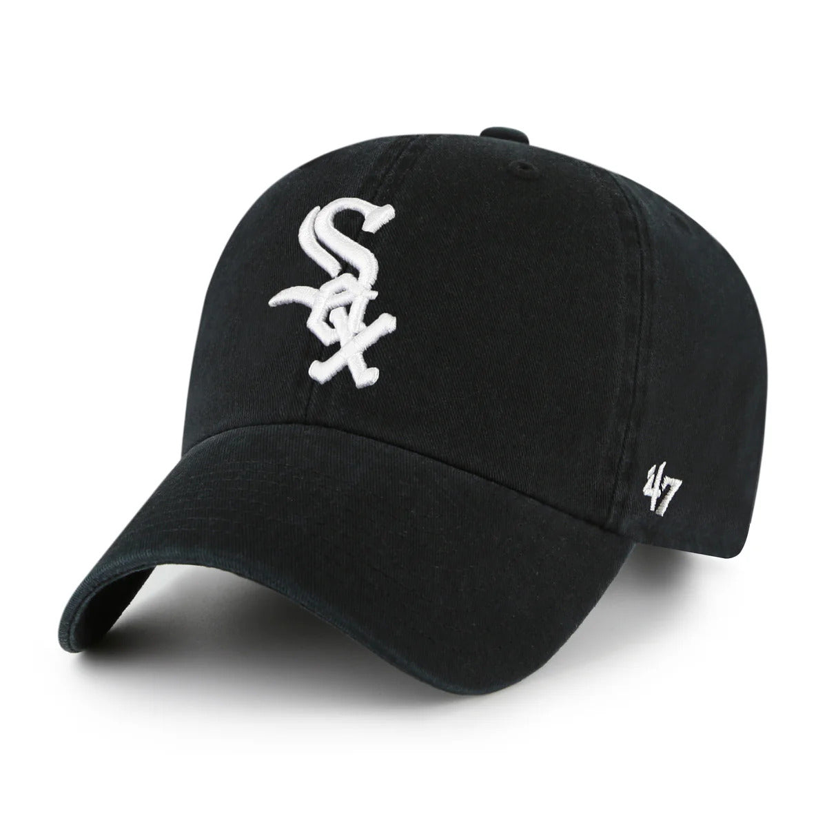 47 Brand Chicago White Sox Cleanup Adjustable Baseball Cap - Black | Adjustable Snapback Hat for Men & Women | Perfect for Baseball Games, Sports Fans & Casual Wear