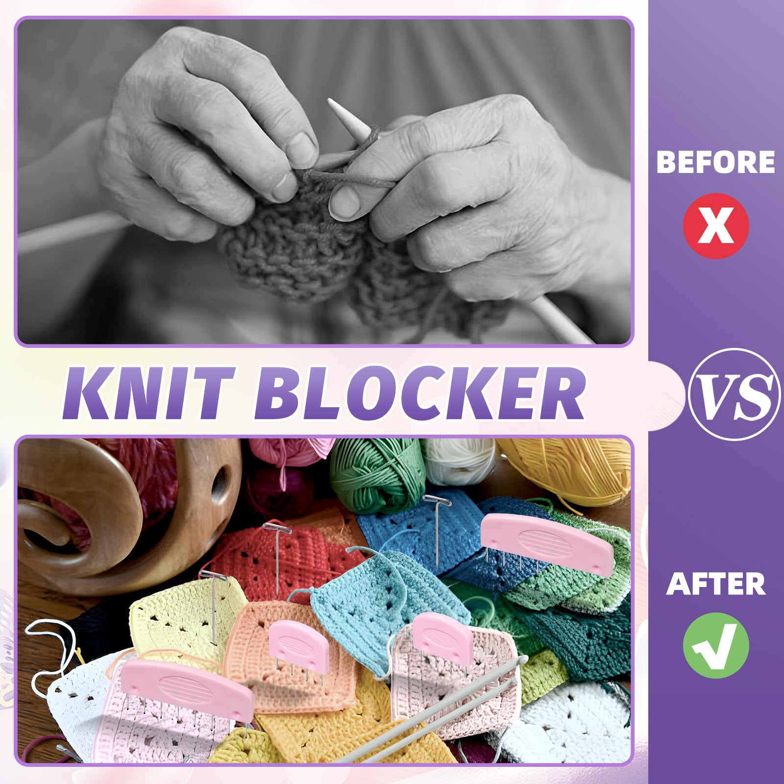 120Pcs Knit Blocking Pins Kit with Storage Box - Perfect for Knitting & Crochet Projects
