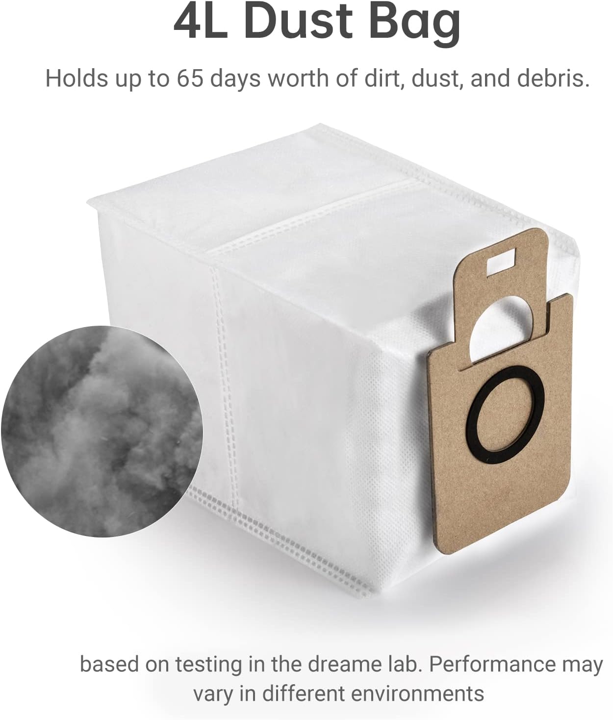 Dreame D10s Plus Vacuum Cleaner Dust Collection Bags - 4 Pack, Compatible with Dreame D10s Plus Robot Vacuum - Perfect for Pet Hair, Allergies & Daily Home Cleaning