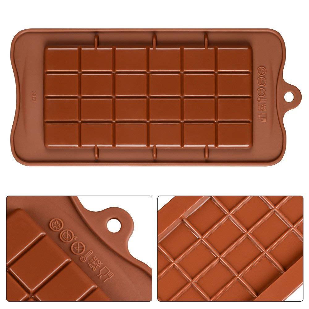 3-Piece Silicone Chocolate Molds Set - Non-Stick Break Apart Candy Molds for DIY Baking, Protein Bars & Energy Snacks | Perfect for Home Baking, Party Treats & Holiday Gifts