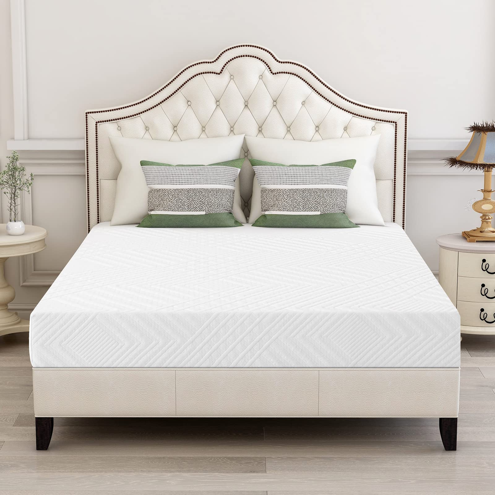 8 Inch Full Memory Foam Mattress in a Box - Green Tea Gel Infused Cooling Mattress, Medium Firm Support for Pressure Relief, CertiPUR-US Certified - Perfect for Bedrooms, Guest Rooms & Dorm Rooms