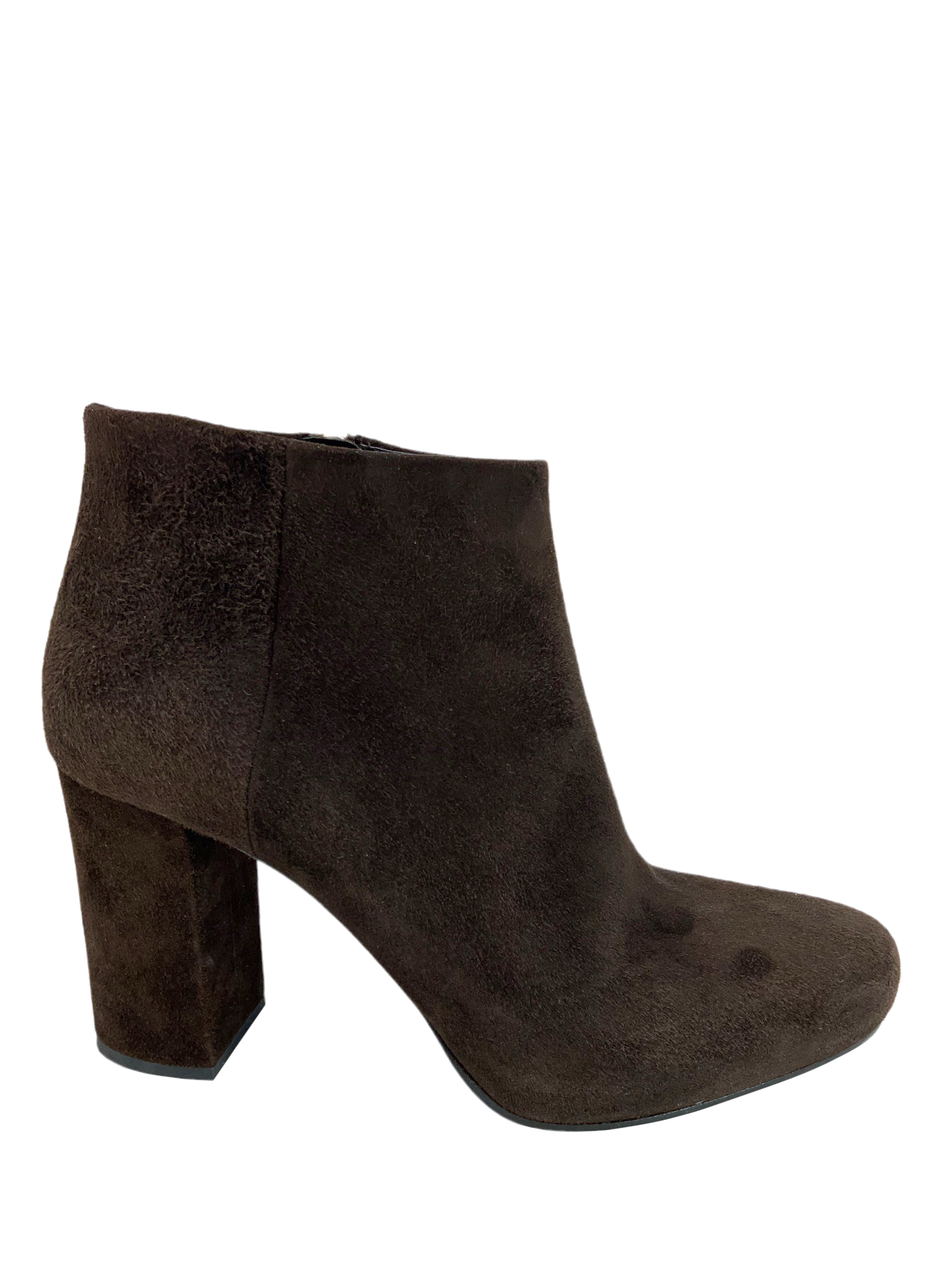 PRADA Suede Hidden Platform Ankle Boots Women's Size 9.5 - Stylish & Comfortable for Office, Party & Winter Fashion