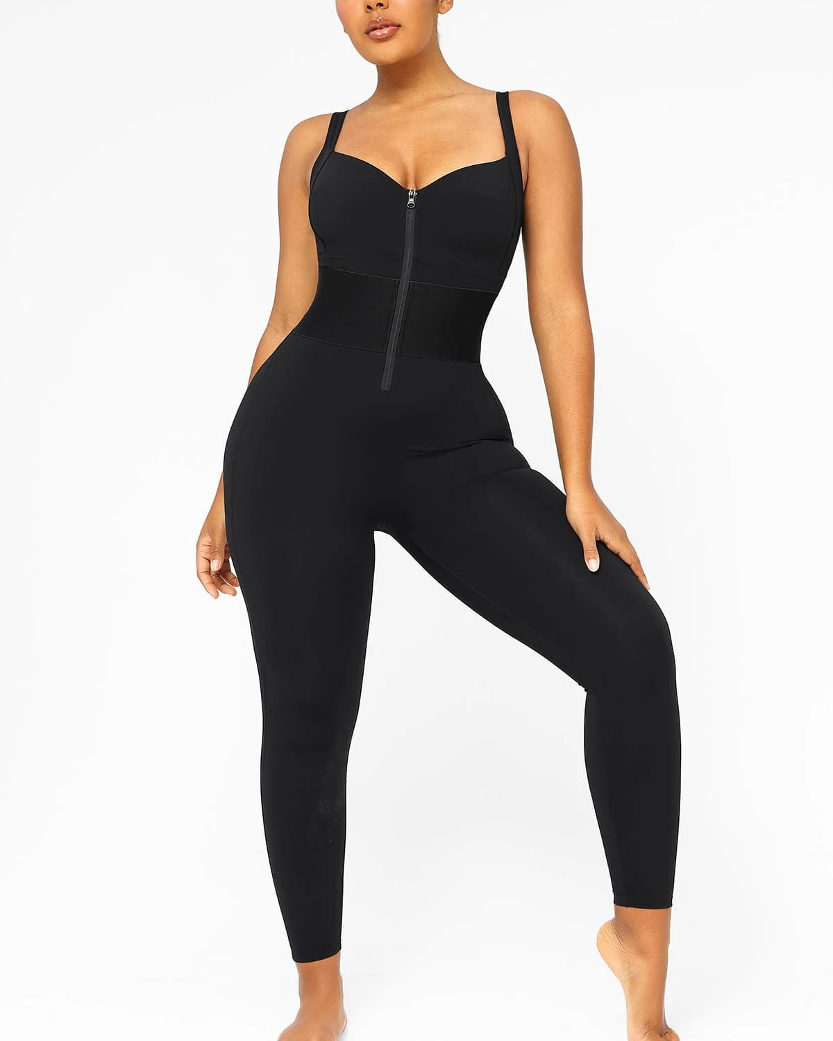 AirSlim® Elastic Waistband Shaping Jumpsuit for Women - Tummy Control Bodysuit with Comfortable Stretch Fabric - Perfect for Workout, Yoga & Everyday Wear