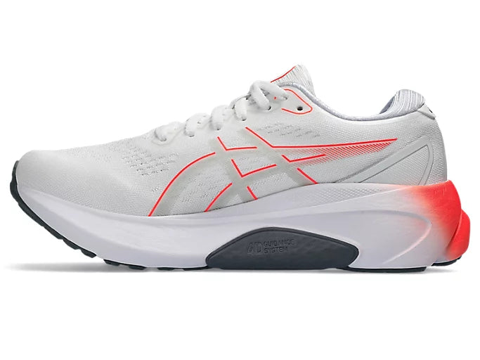 ASICS Women's GEL-KAYANO 30 Running Shoes - White/Sunrise Red - Premium Cushioned Stability Sneakers for Long-Distance Running, Jogging & Gym Workouts