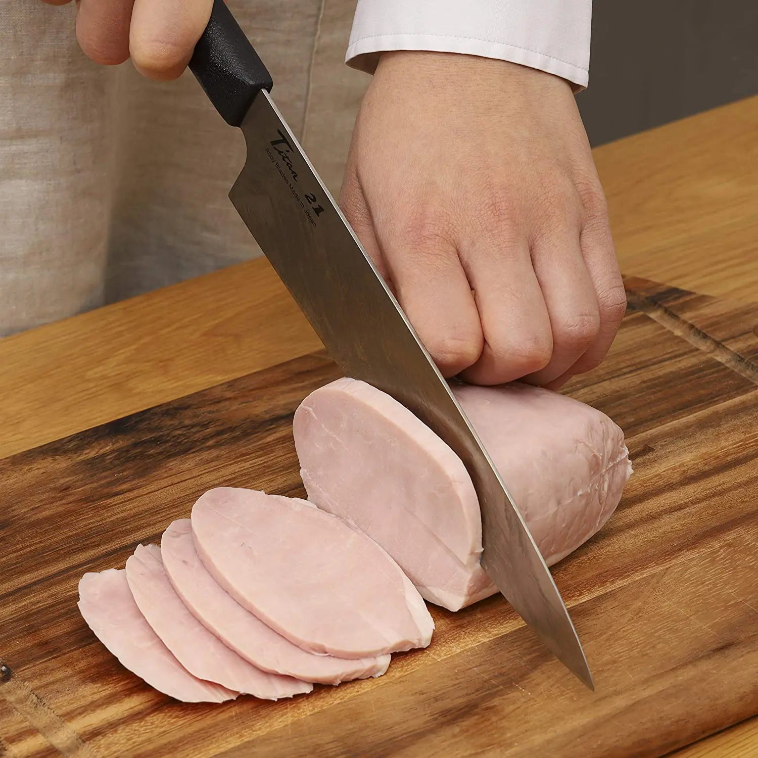 Premium Titanium Hybrid Gyuto Chef Knife - Japanese Style Kitchen Knife for Professional Chefs & Home Cooking - Perfect for Slicing, Dicing & Meat Cutting