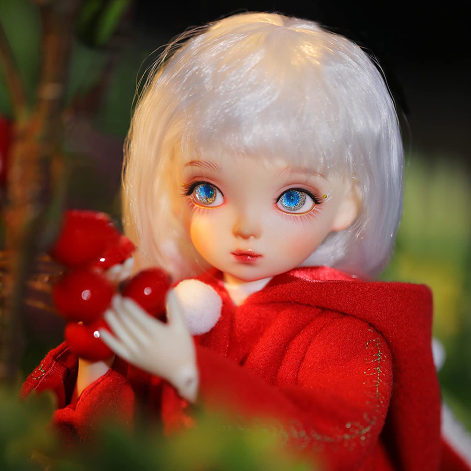 1/6 Scale 31cm BJD Ball Joint Doll with Bunny Ears - Little Red Riding Hood Girl SD Articulated Action Figure for Cosplay, Wedding Decoration, DIY Toys | Perfect Gift for Birthday, Collectors & Anime Fans | Role Play, Display & Photography Prop