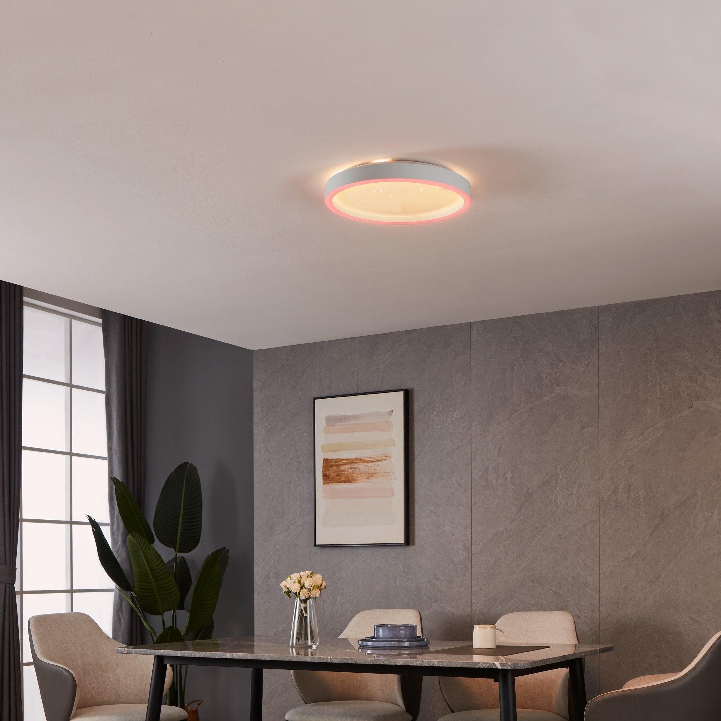 Eglo Connect Montemorelos Z Smart LED Flush Ceiling Light, 42cm/16.5in, Dimmable White Light, WiFi & App Control - Perfect for Bedroom, Kitchen, Hallway Smart Home Lighting