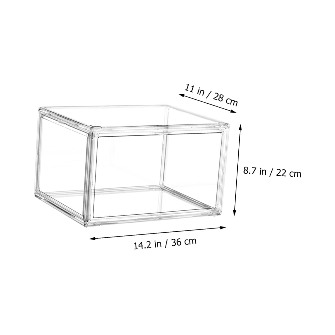 Tofficu Clear Acrylic Book Storage Box - Stackable Textbook Holder for Bedroom, Office & Student Dorm - Organize Books, Magazines & Sundries - Perfect for Home, School & Office Organization