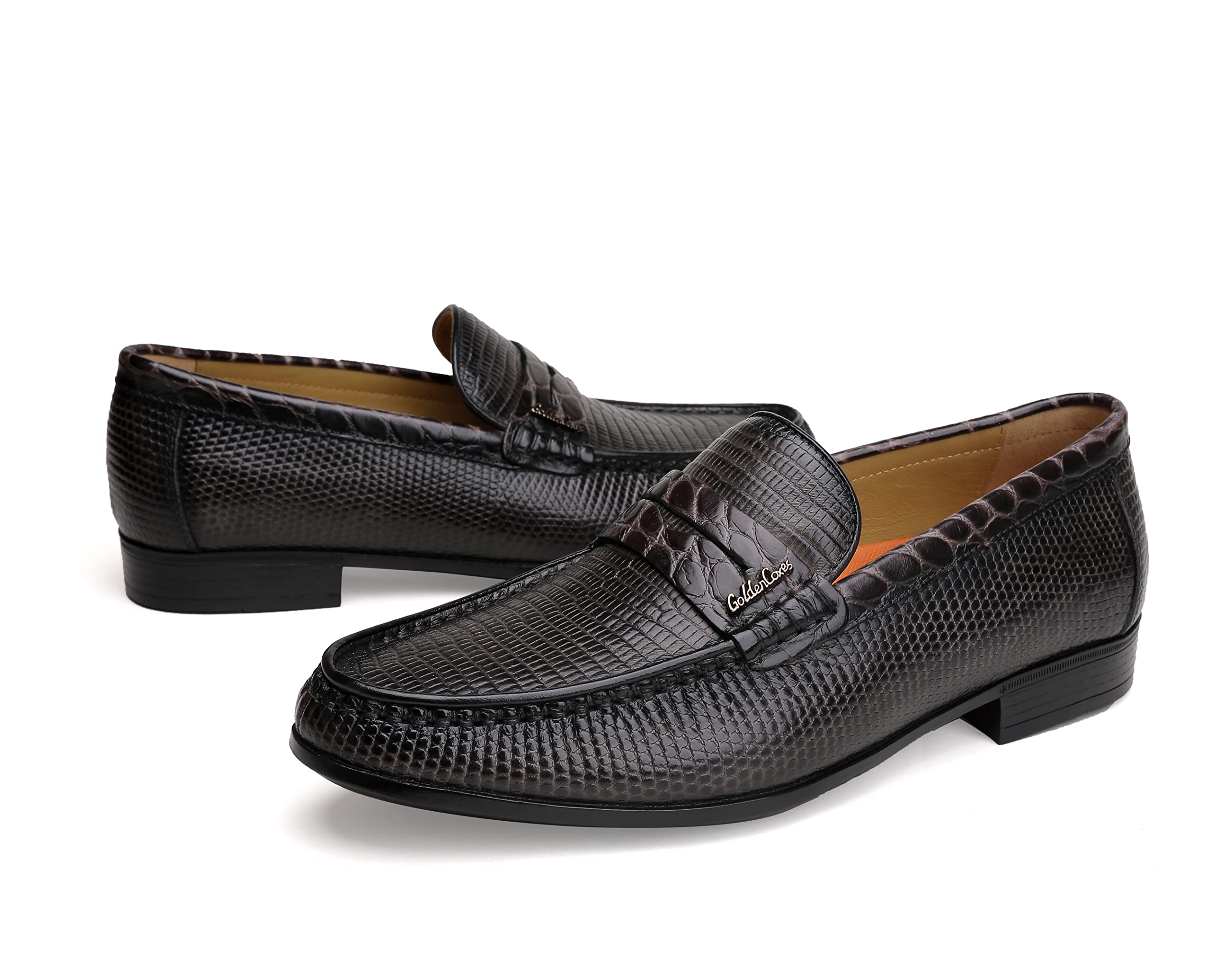 Men's Black Leather Loafers - Handcrafted Penny Slip-On Dress Shoes for Wedding & Party | Classic Comfort & Style for Formal Occasions