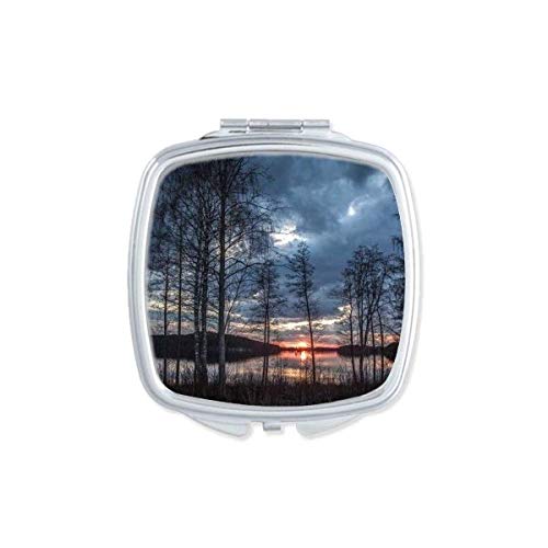 DIYthinker Lake Trees Nature Scenery Double-Sided Pocket Mirror - Compact Portable Makeup Mirror for Travel, Home Vanity & Outdoor Adventures