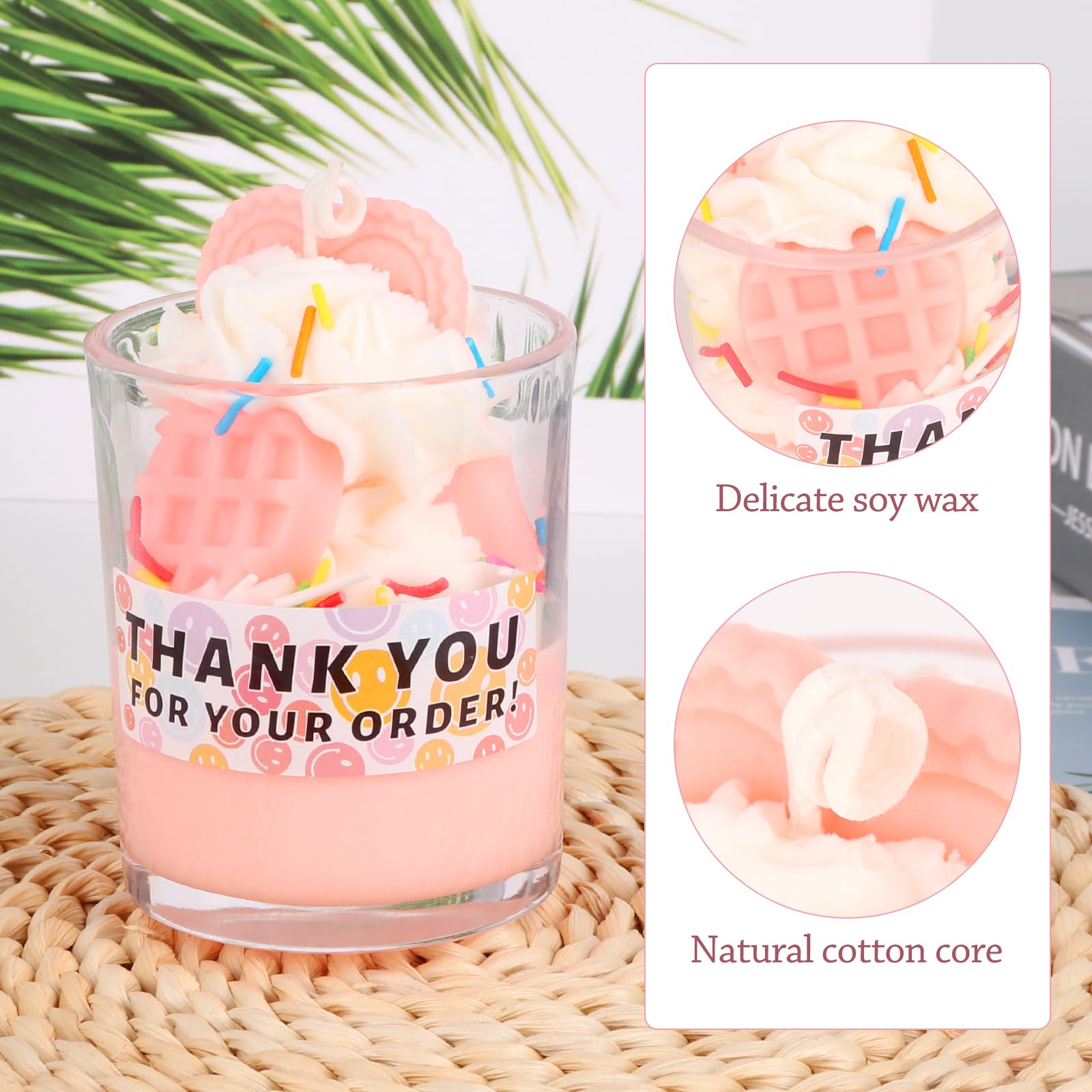 DAJASD Scented Soy Wax Candles in Glass Jar - Aromatherapy Gifts for Women, Relaxing Home Decor for Bedroom, Bathroom & Office - Perfect for Birthday, Halloween, Christmas (Light Pink)