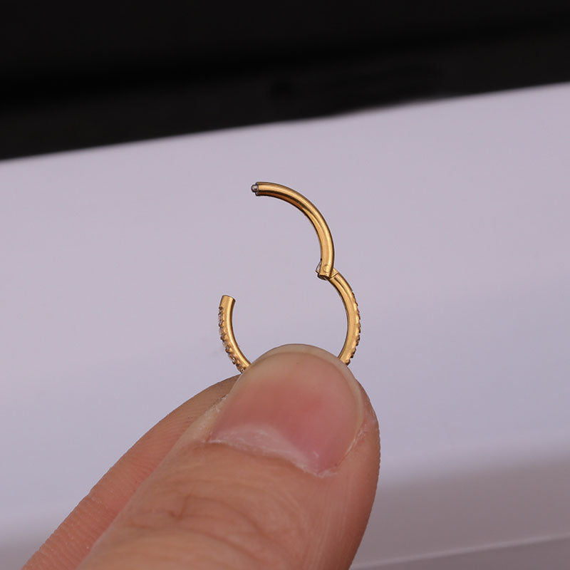 16G Gold Plated Cartilage Hoop Earrings for Women - 14K Gold Pave Studded Huggie Hoops - Perfect for Pierced Ears, Daily Wear & Special Occasions