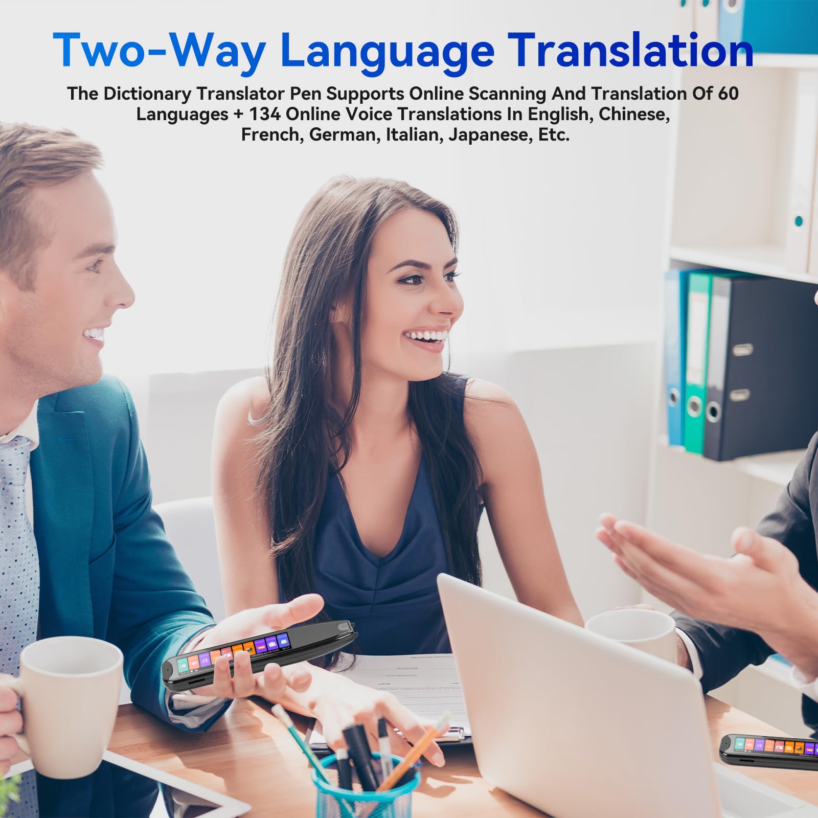 Upgraded Scan Reader Pen - 134 Language Translator Device with Wi-Fi, Portable Voice Translator for Dyslexia & Language Learning | Wireless Reading Pen for Books, Documents & Travel (Black)