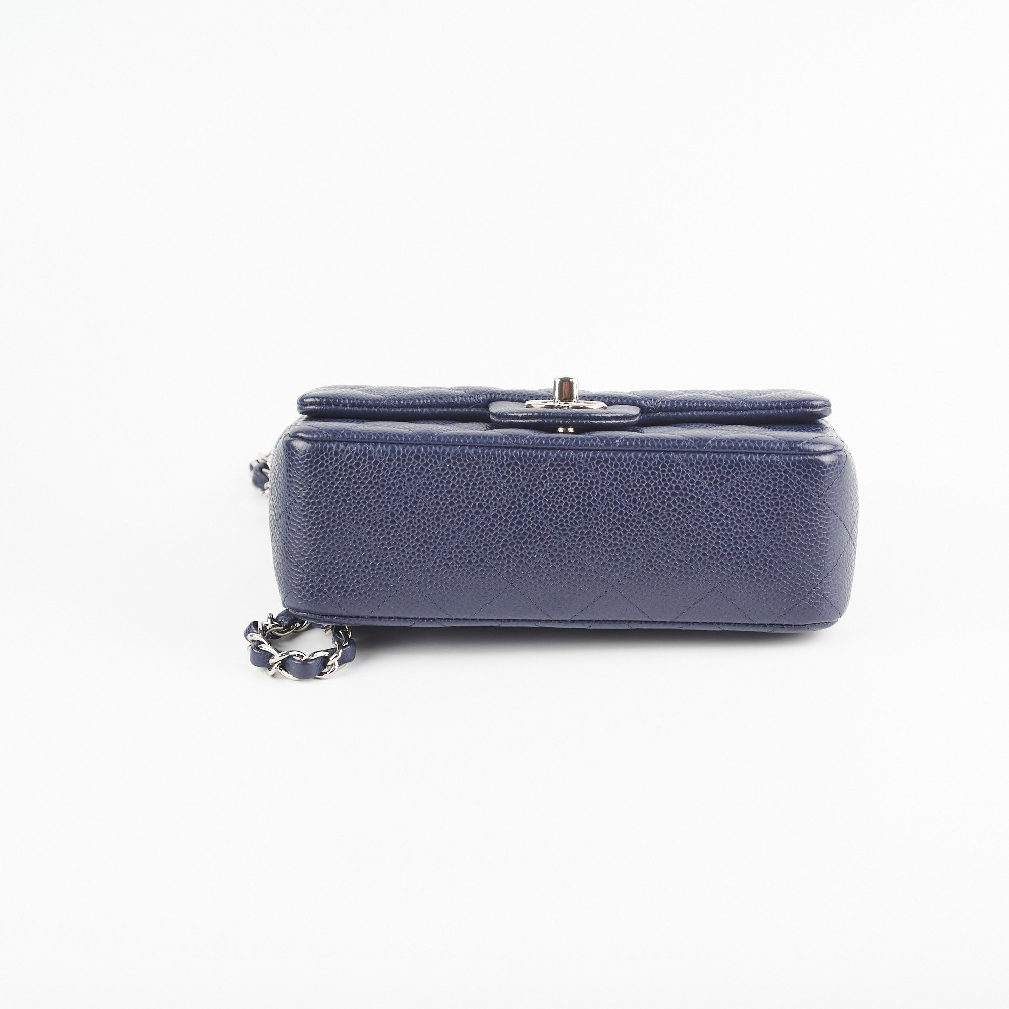 Chanel Mini Rectangular Flap Bag in Navy Blue Caviar Leather - Perfect for Evening Events & Luxury Fashion Accessories