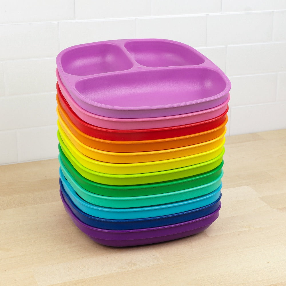 RePlay Divided Plate - BPA-Free Toddler Feeding Dish with Sections for Kids - Perfect for Mealtime, Snacks, and Portion Control at Home or On-the-Go