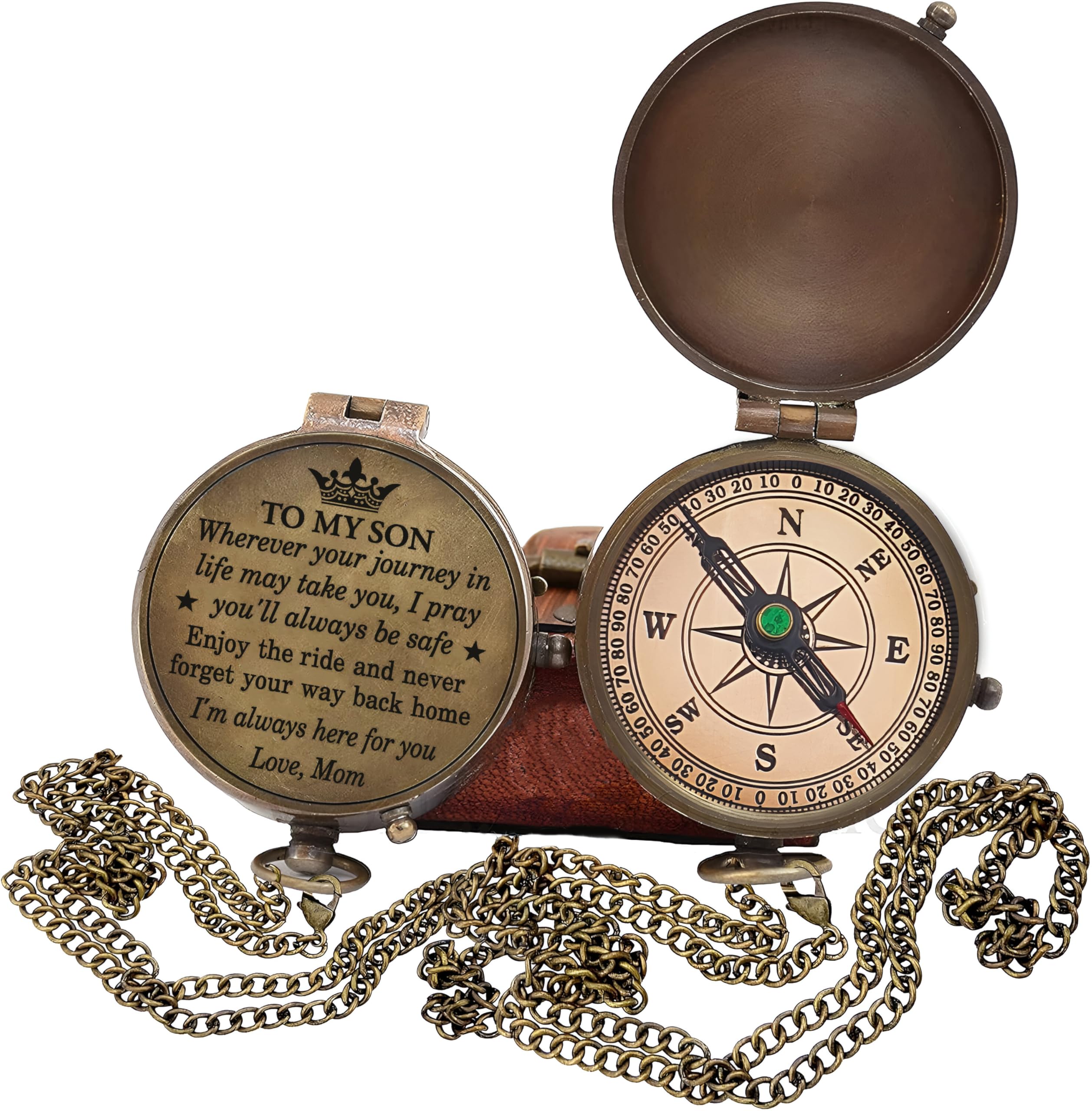 Compass Gift for Son from Mom - Personalized Graduation, Birthday & Confirmation Present - Inspirational Keepsake for Adventurous Sons - Perfect for Travel, Outdoor Activities & Life Milestones
