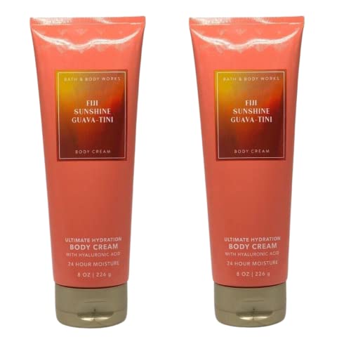 Bath and Body Works Gift Set of 2 - 8 oz Fiji Sunshine Guava-tini Body Creams | Moisturizing Lotion for Dry Skin | Perfect for Holidays, Birthdays & Self-Care Gifts
