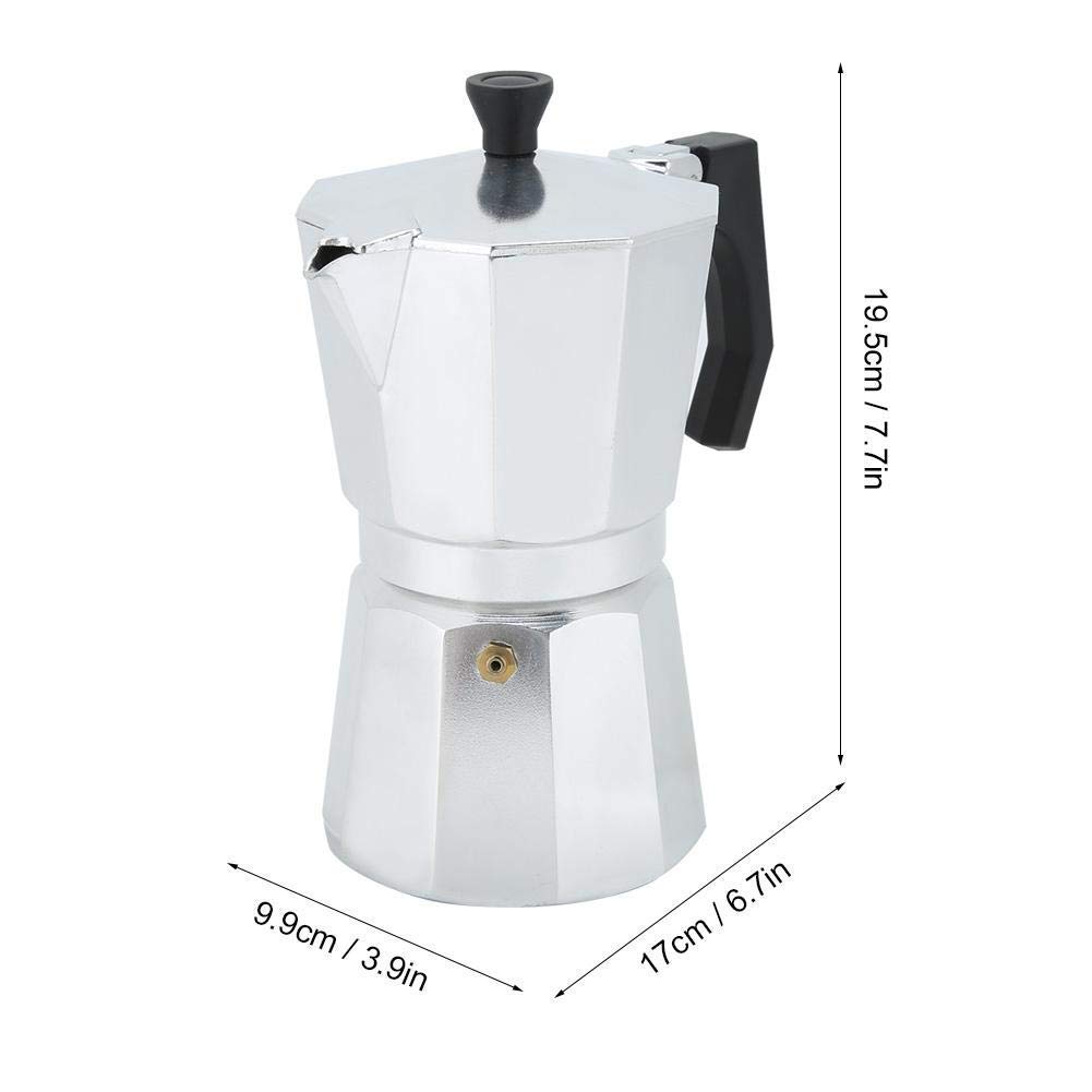 6-Cup Aluminum Moka Pot Stovetop Espresso Maker - Italian Coffee Brewer Percolator for Home & Office Use | Perfect for Espresso Lovers & Coffee Enthusiasts