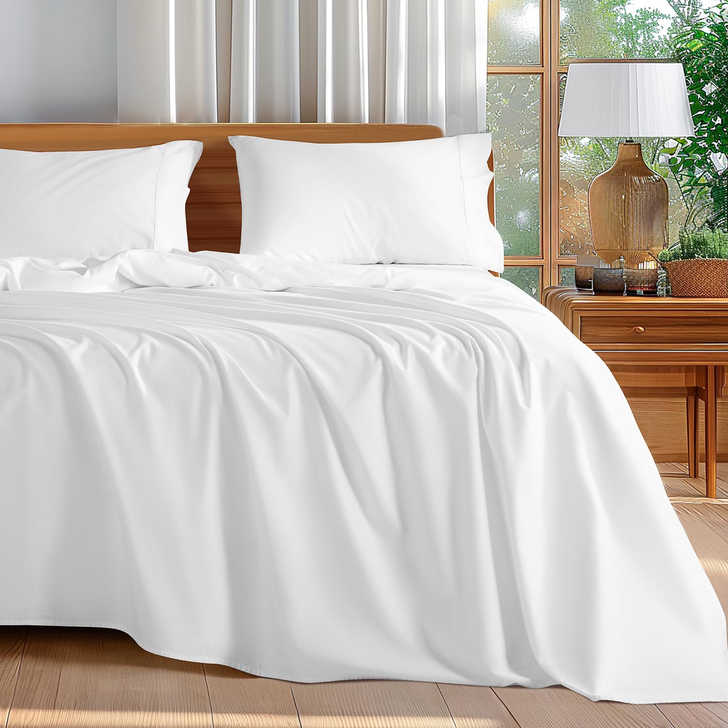 Luxury 100% Egyptian Cotton King Size Sheet Set - 600 Thread Count 5-Star Hotel Quality Bedding, Breathable & Cooling Deep Pocket (16