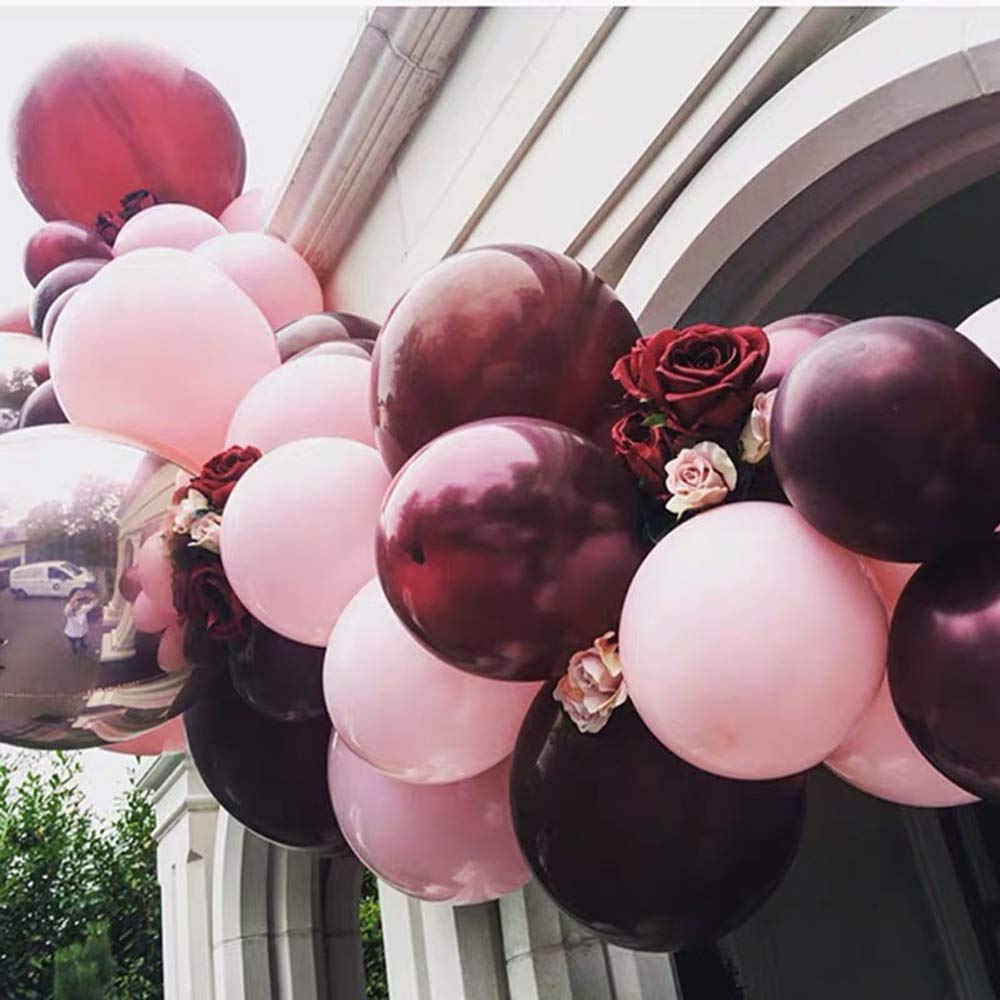 100 Pack 10 Inch Wine Red Burgundy Maroon Latex Balloons - Premium Party Decorations for Weddings, Birthdays, Bridal Showers & Bachelorette Parties - Perfect for Indoor/Outdoor Celebrations & Photo Backdrops
