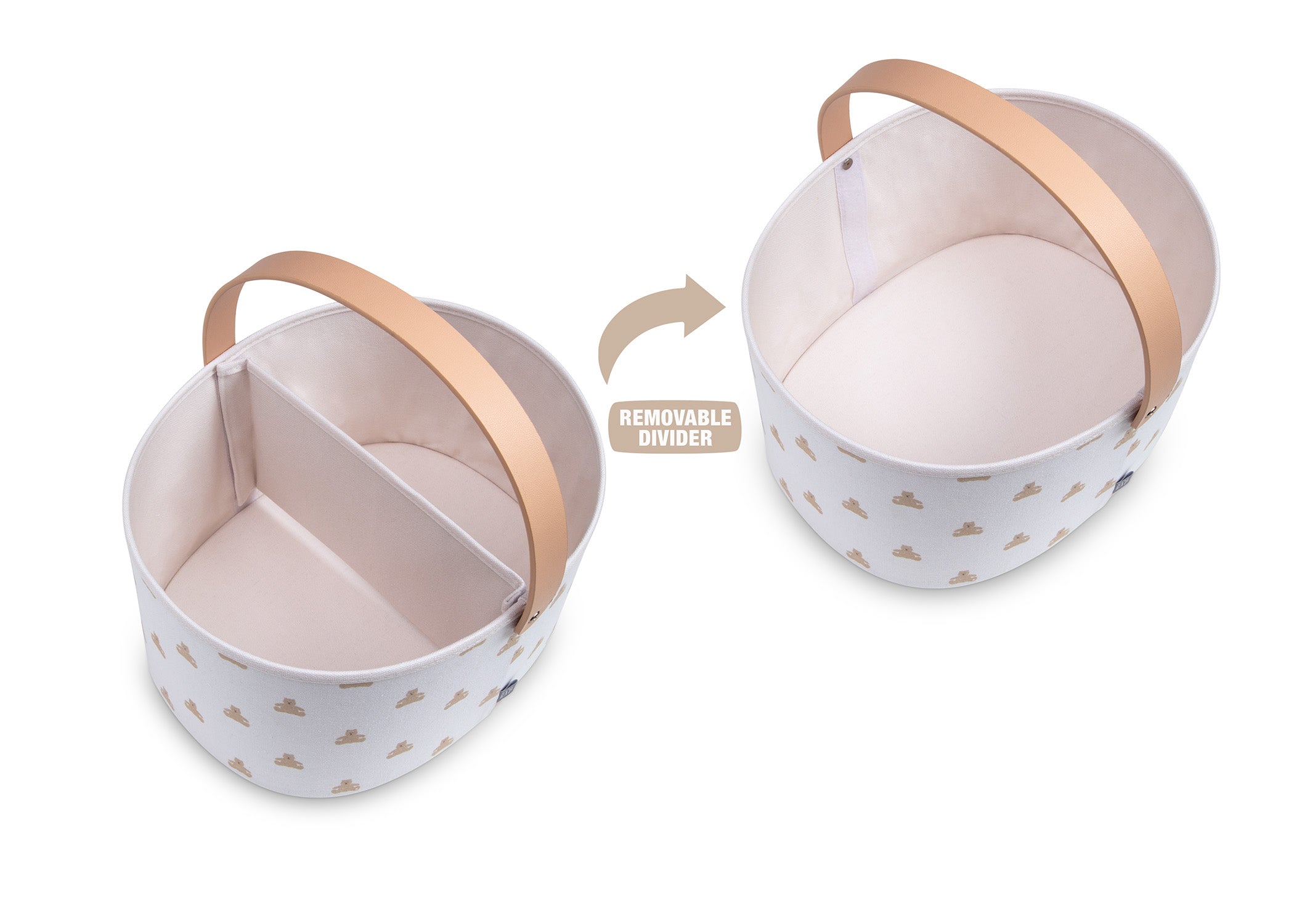 BabyGap 3-Pack Fabric Storage Bins with Handles - Foldable Cloth Organizer Baskets for Nursery, Kids Room & Home Organization