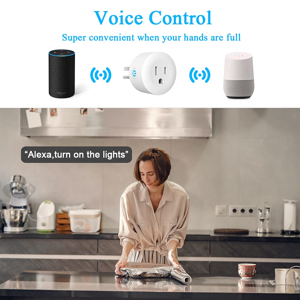 DOGAIN Zigbee Smart Plug 2 Pack - Works with Alexa, Google Assistant, SmartThings & Echo Plus Hub - Voice Control, Remote Access, Energy Monitoring - Perfect for Home Automation & Smart Lighting