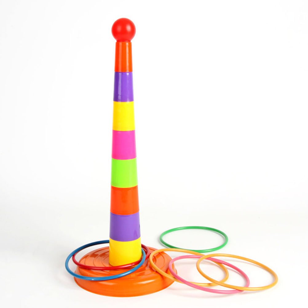FENICAL Colorful Plastic Ring Toss Game Set - Parent-Child Outdoor Sports Activity for Backyard, Picnic & Family Fun