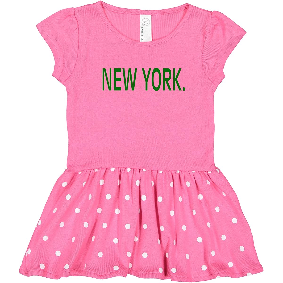 Inktastic New York City Green Text Print Toddler Dress - Cute Outfit for Girls, Casual Wear, Birthday & Holiday Parties
