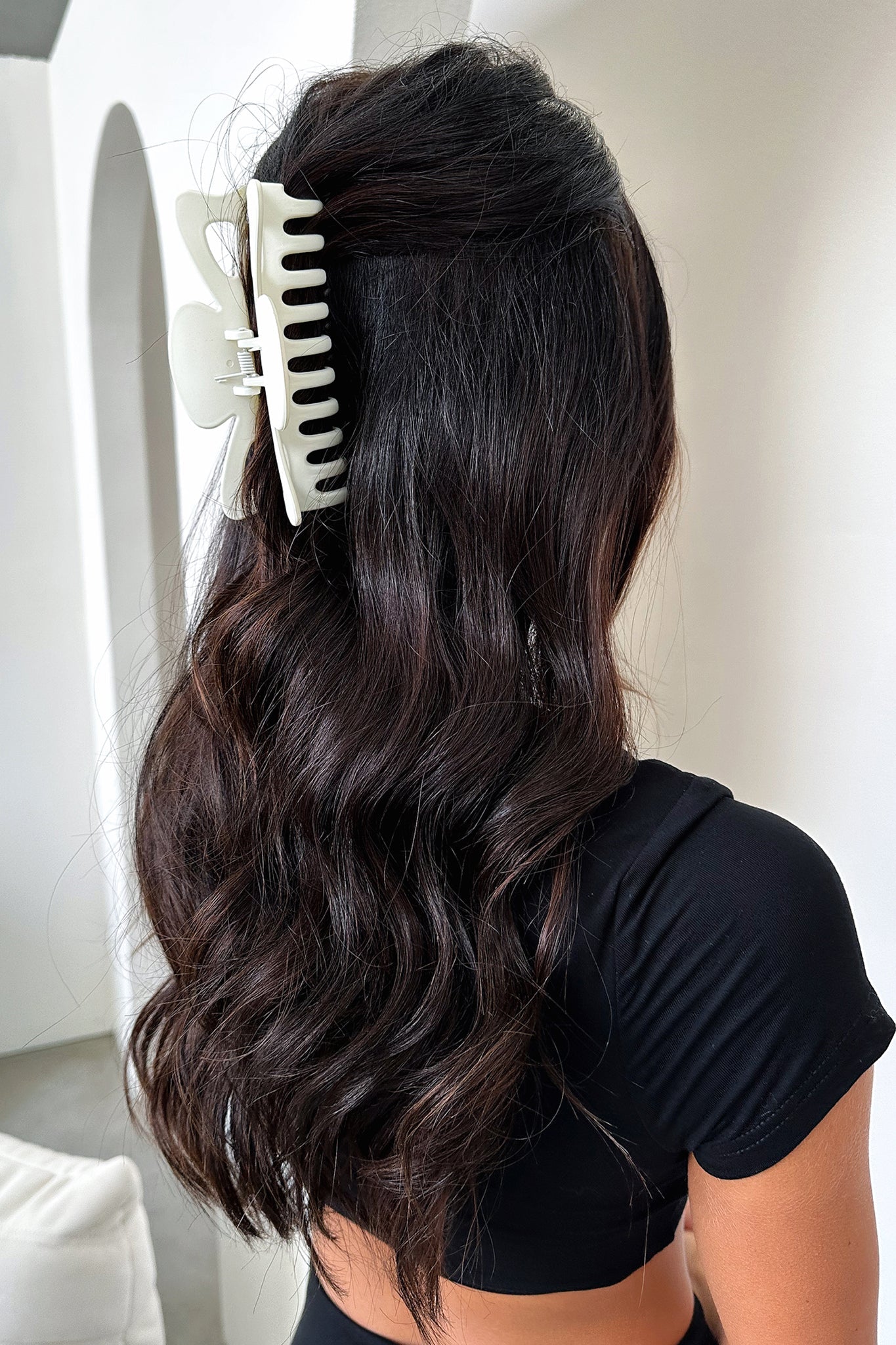 Eli Claw Hair Clip - White | Strong Hold Hair Claw for Women & Girls | Perfect for Ponytails, Buns & Updos - Home, Office & Gym Use
