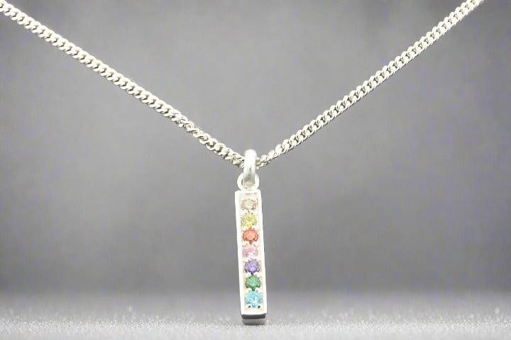 CZ Rainbow Drop Pendant Necklace - Sterling Silver 925 Jewelry for Women - Perfect for Gifts, Parties & Everyday Wear