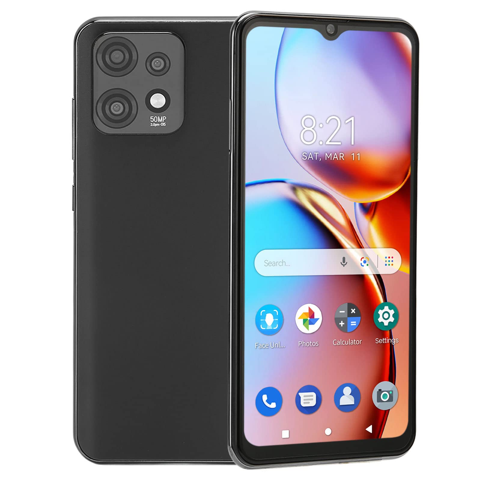 Dpofirs X40 6.53 Inch 4G Android 12 Smartphone - 8 Core 6GB RAM 64GB ROM Unlocked Cell Phone - 16MP+32MP Dual Camera - Supports 128GB Expandable Storage - 4500mAh Battery - 5G WiFi & Face Unlock - Black - Perfect for Travel, Work & Daily Use