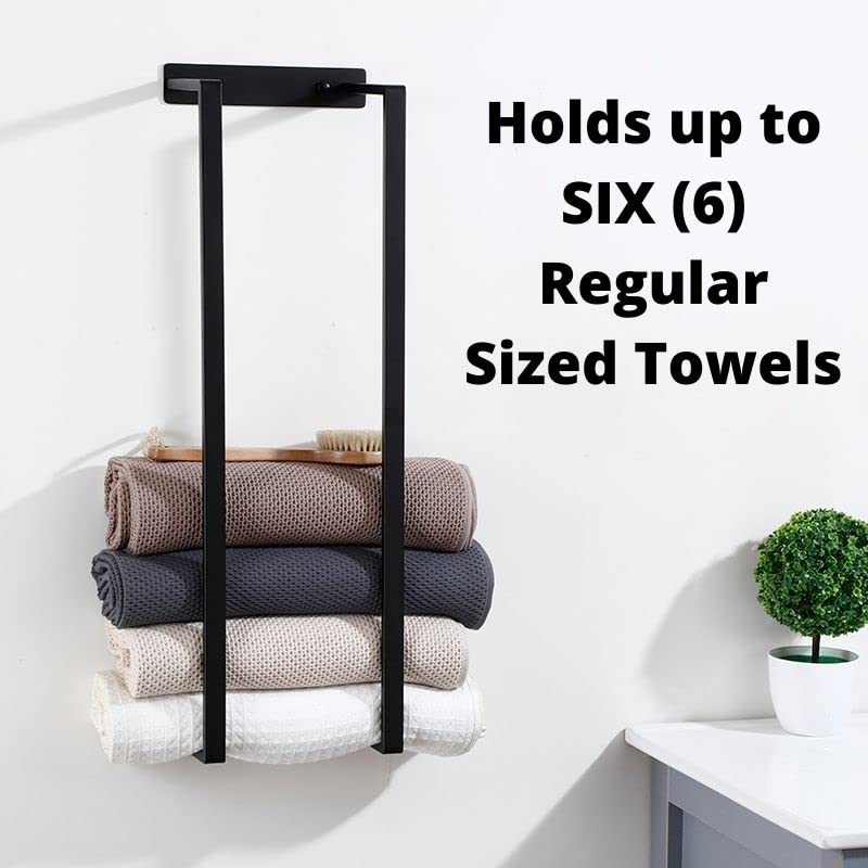 Stainless Steel Wall Mounted Bath Towel Rack Holder - Space Saving Bathroom Organization & Storage for Hand Towels, Washcloths - Perfect for Small Bathrooms, Apartments & Vanities