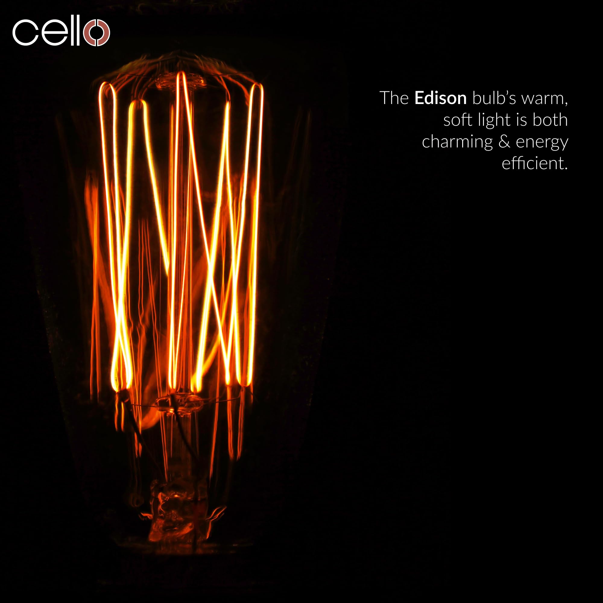 Cello Beacon Edison Electric Melt Burner - Premium Wax Warmer for Home & Spa, Aromatherapy Essential Oil Diffuser, Perfect for Relaxation, Gifts, and Creating Cozy Ambiance