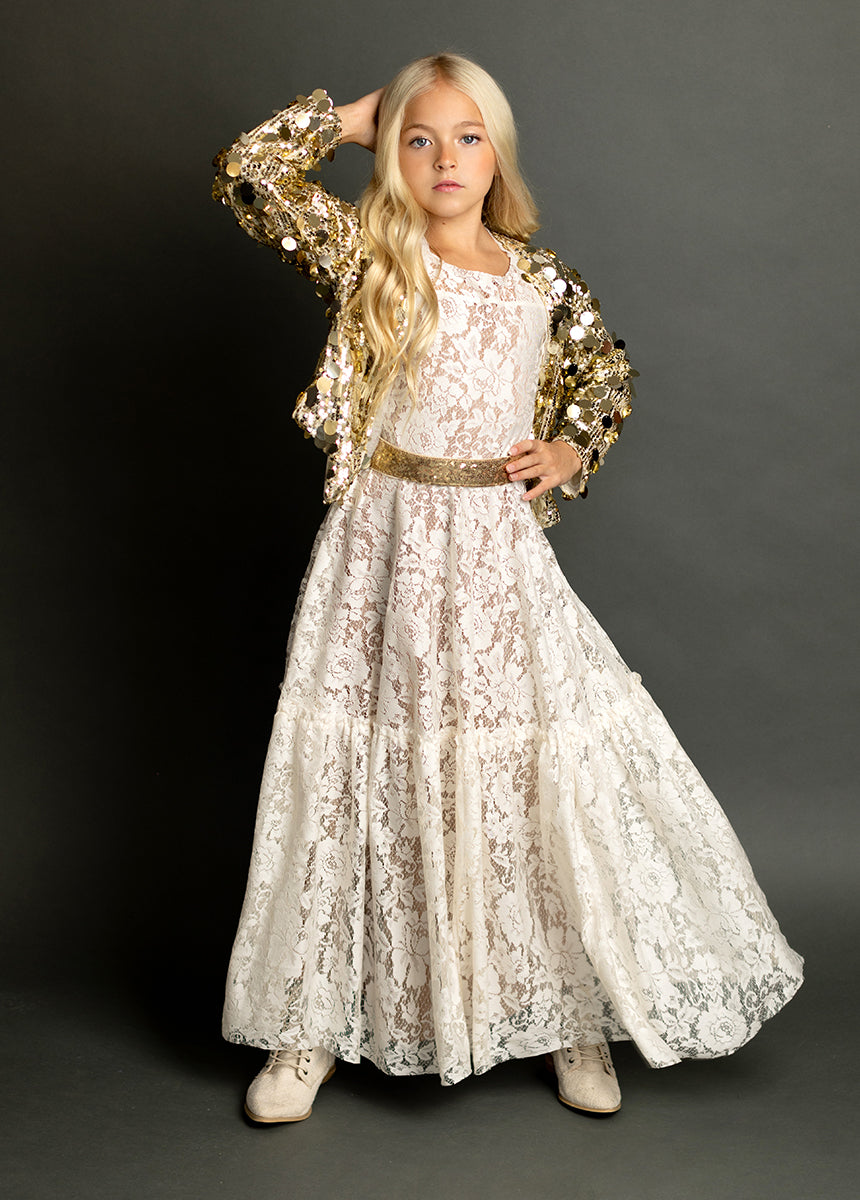 Angie Dress in Cream - Elegant Women's Party & Wedding Guest Dress for Special Occasions