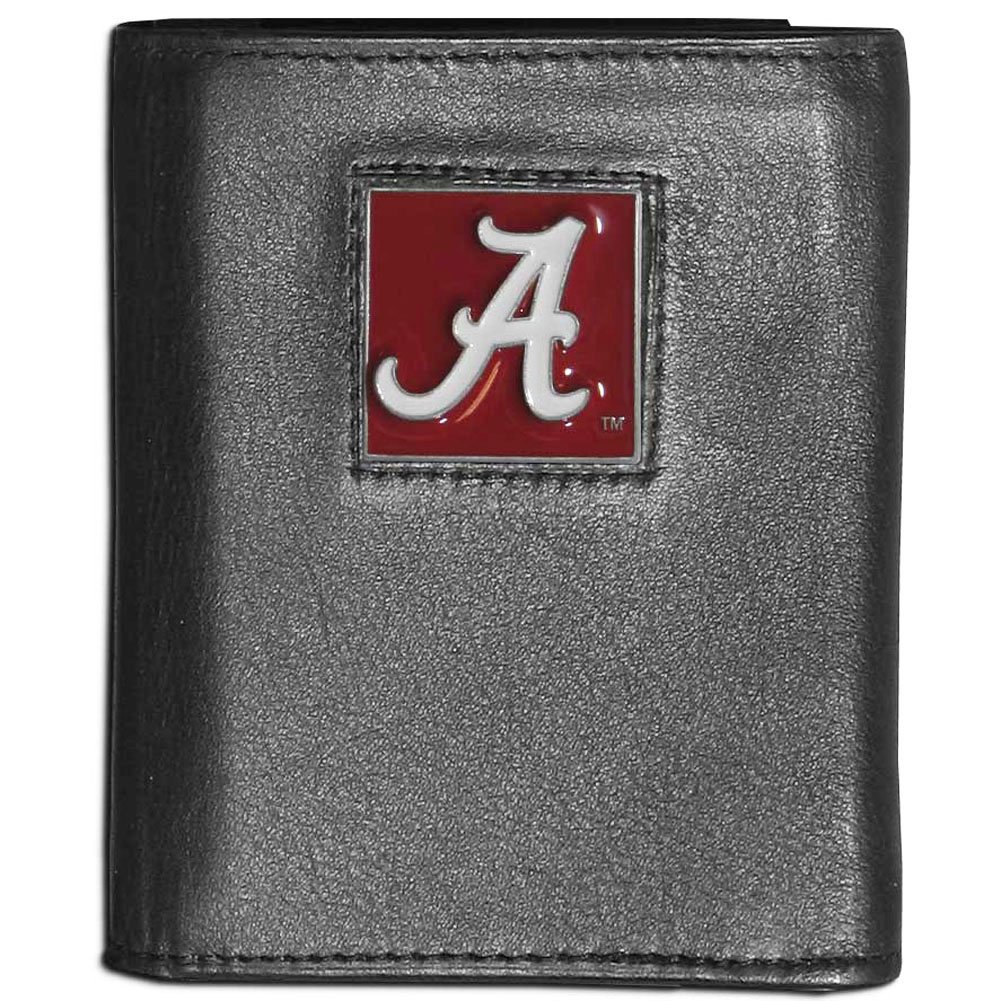 Siskiyou Sports NCAA Leather Tri-Fold Wallet for Men - Premium Genuine Leather Bifold Credit Card Holder - Perfect for Gifts, Travel & Everyday Use