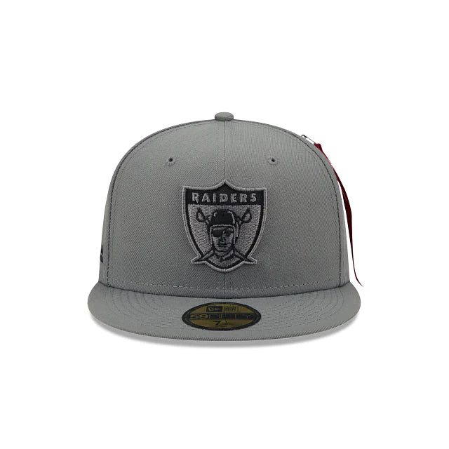 Las Vegas Raiders Grey 59FIFTY Fitted Hat for Men - Official NFL Snapback Cap for Football Fans & Game Day Outfits